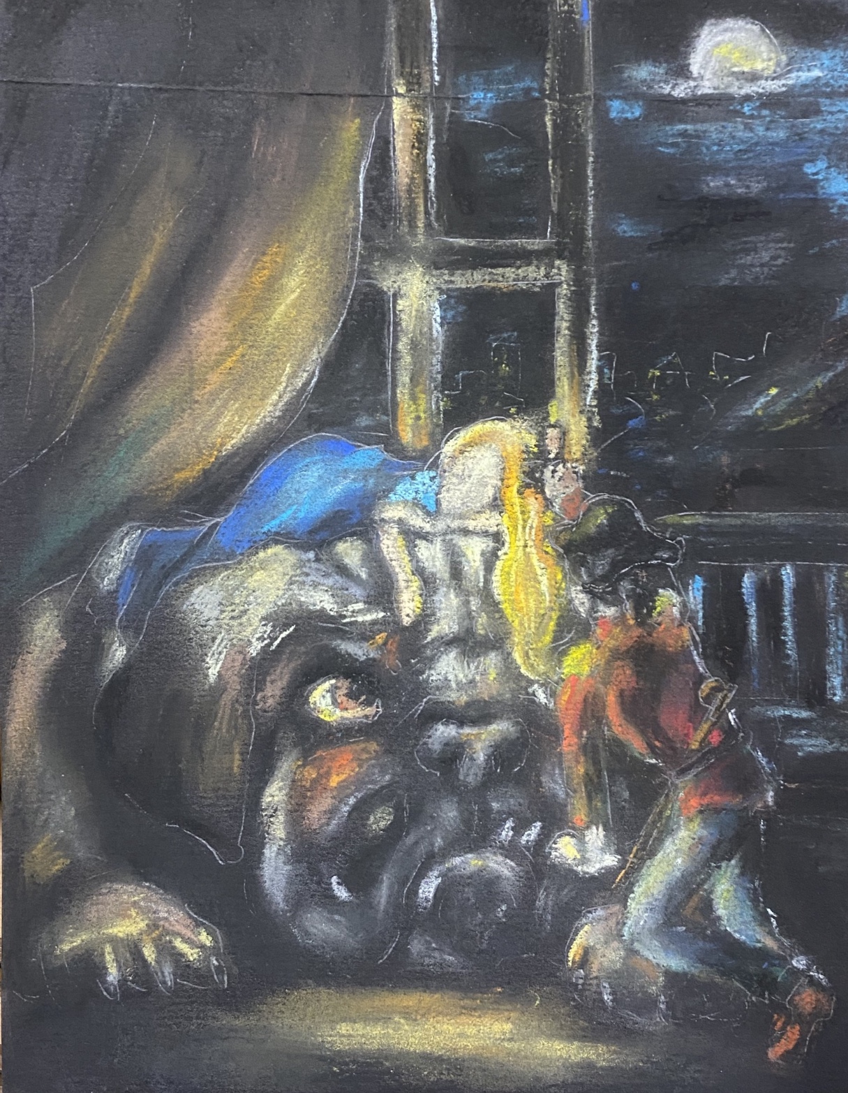 Эскиз к композиции иллюстрация к сказке Х. К. Андерсена «Огниво» 