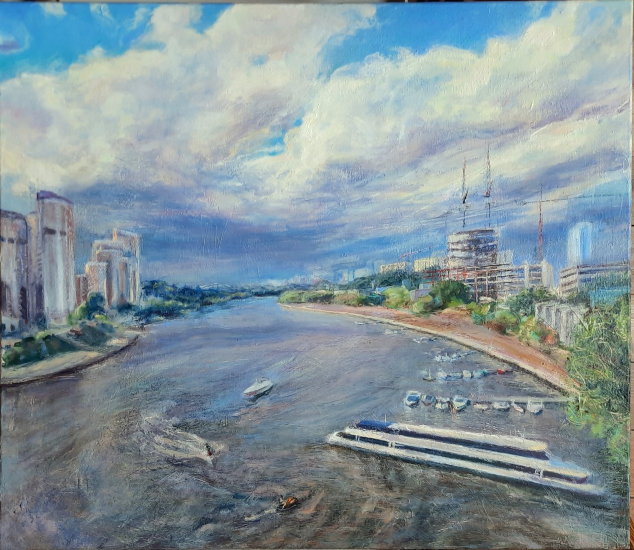 Вид с Павшинского моста на Москву-реку